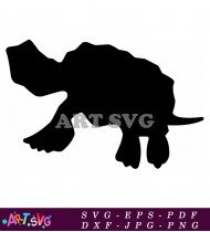 Black Sea Turtle Silhouette With Shell SVG