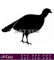 Black Silhouette Of A Bird In A Farm SVG