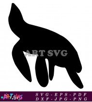 Black Sea Turtle Silhouette Illustration On White SVG