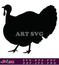 Silhouette Of A Turkey Bird Animal SVG