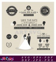 Save The Date Wedding Invitation Design SVG