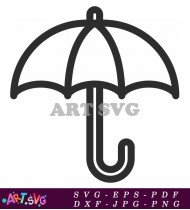 Simple Line Art Umbrella Package Icon SVG