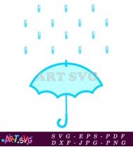 Blue Umbrella Symbol Wet Conditions Weather Symbol SVG