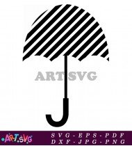 Black Striped Umbrella Symbol Protect From Water SVG