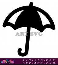 Simple Black Umbrella Shipping Label with Symbol SVG