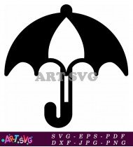 Black Umbrella with White Interior Keep Dry SVG