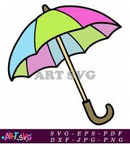 Colorful Multi-Colored Umbrella Illustration Design SVG