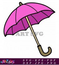 Purple And Pink Umbrella Clipart SVG