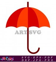 Simple Red And White Umbrella Illustration Design SVG