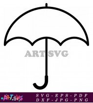 Black Umbrella With White Handle Symbol SVG 2