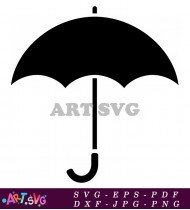 Black Umbrella With White Handle Symbol SVG 3