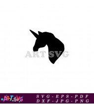 Free Unicorn Silhouette Black And White Vector SVG