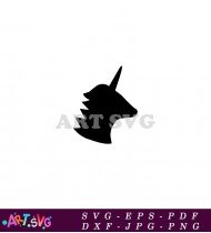 Unicorn Head Silhouette Icon Clipart Design SVG