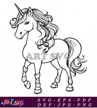 Unicorn Clipart Cartoon Cute Fantasy Horse SVG