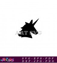 Unicorn Silhouette Icon Black And White Art SVG