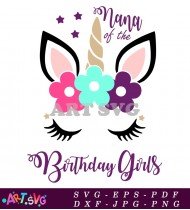 Nana Of The Unicorn Birthday Girls SVG