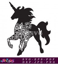 Silhouette of a Unicorn With Wings SVG