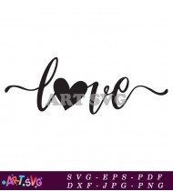 Heart Shaped Script Love Valentine's Day Design SVG