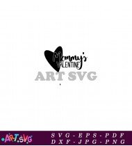 Mommy's Valentine Heart Design Typography Script SVG