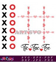 Tic Tac Toe Valentine's Day Game Design SVG 2