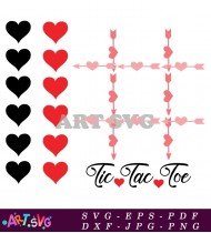 Tic Tac Toe Valentine's Day Heart Game SVG