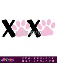 Cute Paw Print XOXO Valentines Day Design SVG 1