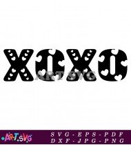 XOXO Graphic Design With Heart Detailing SVG 1