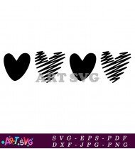 XOXO Valentine Design with Hearts and Lines SVG