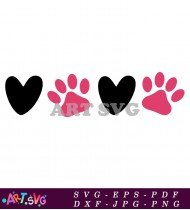 Cute Paw Print XOXO Valentines Day Design SVG 2