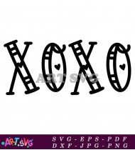 XOXO Graphic Design With Heart Detailing SVG 2