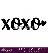 XOXO Graphic Design With Heart Detailing SVG 3