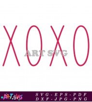 Red X O X Clipart for Valentines Day Card SVG