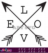 Love XO Arrows Valentine's Day Clipart SVG