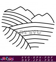 Simple Hand Drawn Mountain River Landscape SVG 1