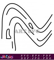 Simple Hand Drawn Mountain River Drawing SVG 1