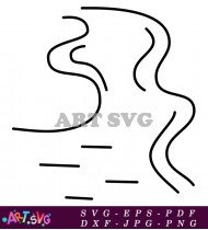 Simple Hand Drawn Mountain River Illustration SVG