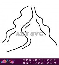 Simple Hand Drawn Mountain River Landscape SVG 2