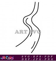 Line Drawing Mountain River Landscape Design SVG 5