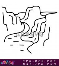 Line Drawing Landscape Cliff Minimalist Art Design Illustration SVG