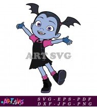 Vampirina Cartoon Character Wearing a Black Dress SVG