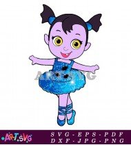 Vampirina Costume with Purple and Blue Skirt SVG 1