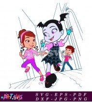 Vampirina Cartoon Character Dancing on a Stage SVG