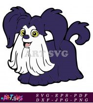 Vampirina Fuzzy Purple Character with White Fur SVG