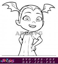 Halloween Coloring Pages Printable For Kids Monster Girl SVG