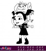 Scary Little Monster Girl With Big Smile And Teeth SVG