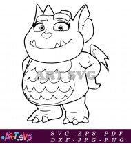 Monster Cartoon Character Coloring Page SVG