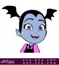 Vampire Girl With Black Dress Coloring Page SVG