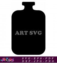 Black Silhouette Vase With A Wide Base SVG