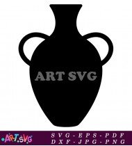 Black Silhouette Vase With Two Handles SVG