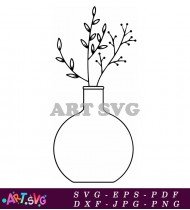 Beautiful Flower Vase with Classic Design SVG